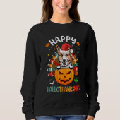 Happy Hallothanksmas Corgi Dog Santa Pumpkin Turke Sweatshirt (Vorderseite)