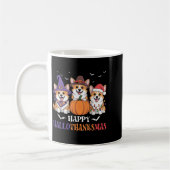 Happy Hallothanksmas Corgi Dogs Halloween Christma Kaffeetasse (Links)