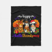 Happy Hallothanksmas Cows For Farmer Fleecedecke (Vorderseite)