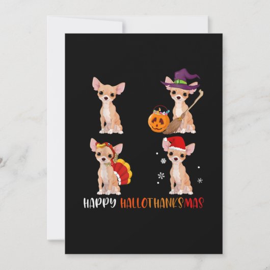 Happy Hallothanksmas Cute Hexe Türkei Santa Ankündigung (Vorderseite)