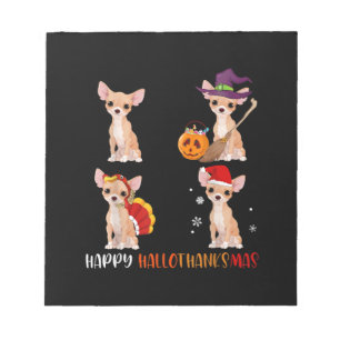 Happy Hallothanksmas Cute Hexe Türkei Santa Notizblock