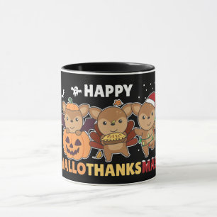 Happy Hallothanksmas Deers Christmas Deer Tasse