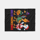 Happy Hallothanksmas Duck Lover Halloween Merry Ch Fleecedecke (Vorderseite (Horizontal))