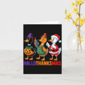 Happy Hallothanksmas Duck Lover Halloween Merry Ch Karte (Gelbe Blume)