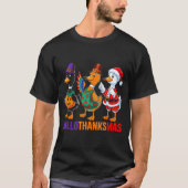 Happy Hallothanksmas Duck Lover Halloween Merry Ch T-Shirt (Vorderseite)