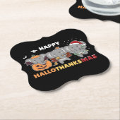Happy Hallothanksmas Elephant Weihnachtslephant P Untersetzer (angewinkelt)