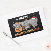 Happy Hallothanksmas Elephant Weihnachtslephant S Rechteckiger Aufkleber (Umschlag)