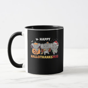Happy Hallothanksmas Elephant Weihnachtslephant Tasse