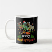 Happy Hallothanksmas Erntedank Dinosaur T-rex Kaffeetasse (Links)