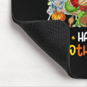 Happy Hallothanksmas Erntedank Dinosaur T Rex T Mousepad (Ecke)
