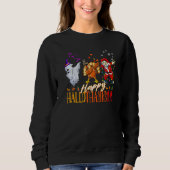 Happy Hallothanksmas Family Cute Ghost Turkey Sant Sweatshirt (Vorderseite)