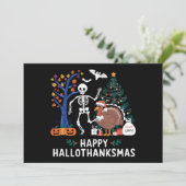 Happy Hallothanksmas Feiertagssaison Geschenk Fall Feiertagskarte (Stehend Vorderseite)