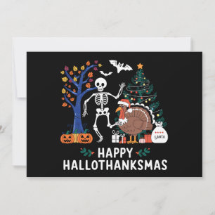 Happy Hallothanksmas Feiertagssaison Geschenk Fall Feiertagskarte