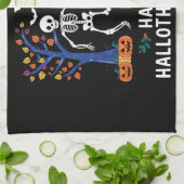 Happy Hallothanksmas Feiertagssaison Geschenk Fall Geschirrtuch (Gefaltet)