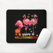 Happy Hallothanksmas Flamingo Mousepad (Mit Mouse)