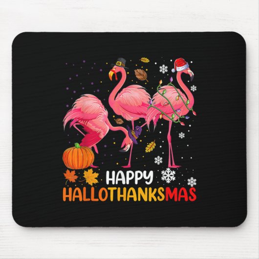 Happy Hallothanksmas Flamingo Mousepad (Vorne)