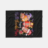 Happy Hallothanksmas Football Halloween Fleecedecke (Vorderseite (Horizontal))