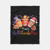 Happy Hallothanksmas Football Halloween Fleecedecke (Vorderseite)