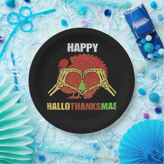 Happy Hallothanksmas Fun Holiday Saison Mashup Pappteller (Party)