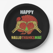 Happy Hallothanksmas Fun Holiday Saison Mashup Pappteller (Vorderseite)