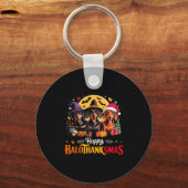 Happy Hallothanksmas Funny Dackel Dog Lover Dog Schlüsselanhänger (Vorderseite)