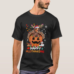 Happy Hallothanksmas Funny Dackel Putenant Da T-Shirt