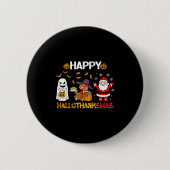 Happy Hallothanksmas Funny Halloween Erntedank Button (Vorderseite)