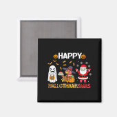 Happy Hallothanksmas Funny Halloween Erntedank Magnet (Vorderseite/Rückseite)
