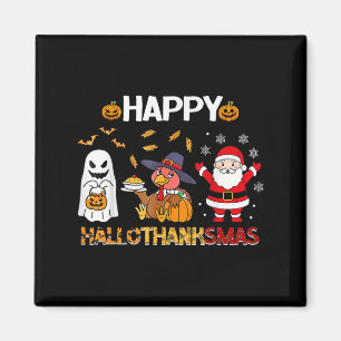 Happy Hallothanksmas Funny Halloween Erntedank Magnet