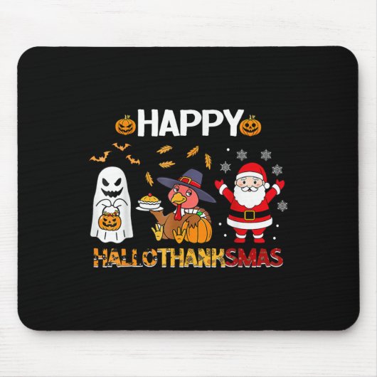 Happy Hallothanksmas Funny Halloween Erntedank Mousepad (Vorne)