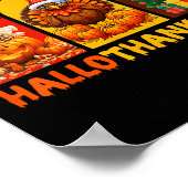 Happy Hallothanksmas Funny Halloween Erntedank Poster (Ecke)