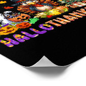 Happy Hallothanksmas Funny Halloween Erntedank Poster (Ecke)