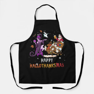 Happy Hallothanksmas Funny Halloween Erntedank Schürze