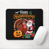 Happy Hallothanksmas Funny Halloween Thanksgiving  Mousepad (Mit Mouse)