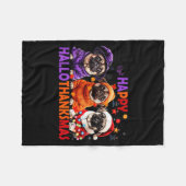 Happy Hallothanksmas Funny Pug Halloween Thanksgiv Fleecedecke (Vorderseite (Horizontal))