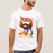 Happy Hallothanksmas Funny Reindeer Santa Turkey C T-Shirt (Vorderseite)