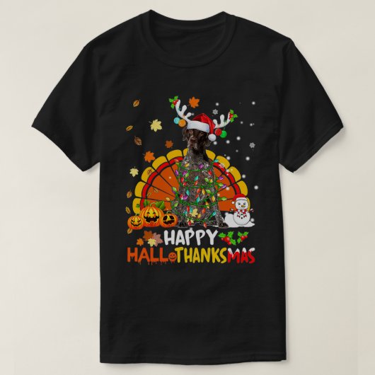Happy Hallothanksmas German Shorthaired Pointer Do T-Shirt (Design vorne)
