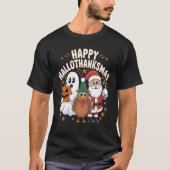 Happy Hallothanksmas Ghost Türkei Santa T-Shirt (Vorderseite)