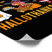 Happy Hallothanksmas Ghost Turkey Pumpkin Christma Poster (Ecke)