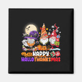Happy Hallothanksmas Gnome Halloween Erntedank Magnet (Vorne)