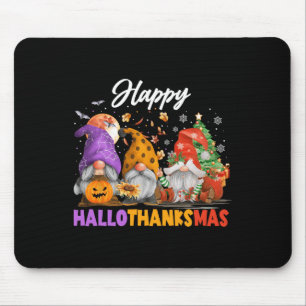Happy Hallothanksmas Gnome Halloween Erntedank Mousepad