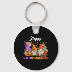 Happy Hallothanksmas Gnome Halloween Erntedank Schlüsselanhänger