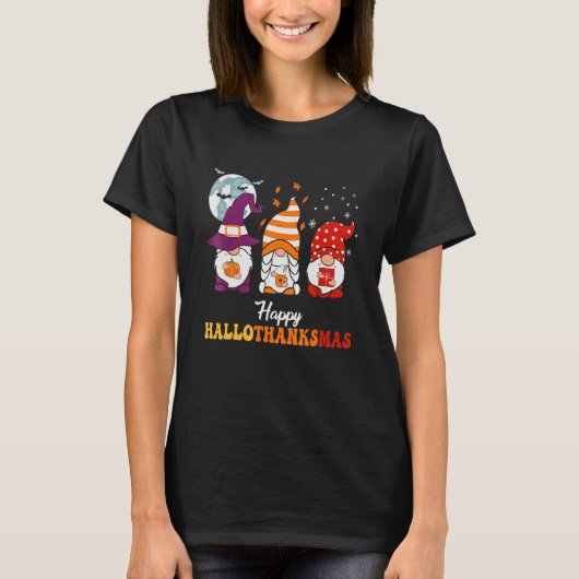Happy Hallothanksmas Gnomes 3 T-Shirt (Vorderseite)