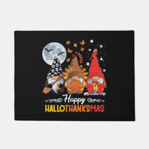 Happy Hallothanksmas Gnomes Halloween Erntedank Fußmatte