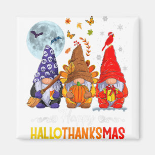 Happy Hallothanksmas Gnomes Halloween Erntedank Magnet