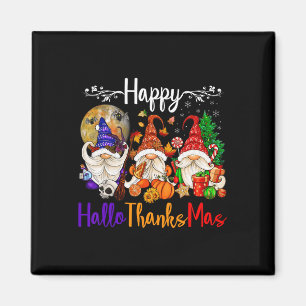 Happy Hallothanksmas Gnomes Halloween Erntedank Magnet