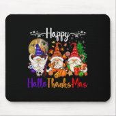 Happy Hallothanksmas Gnomes Halloween Erntedank Mousepad (Vorne)