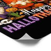 Happy Hallothanksmas Gnomes Halloween Erntedank Poster (Ecke)