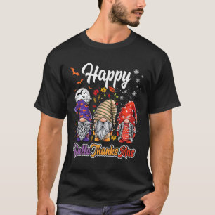 Happy Hallothanksmas Gnomes Halloween Erntedank T-Shirt