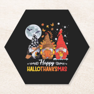 Happy Hallothanksmas Gnomes Halloween Erntedank Untersetzer